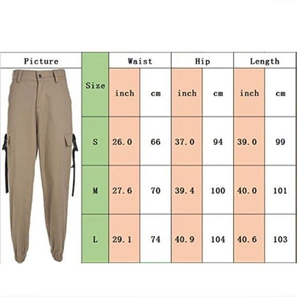 NWT Cargo Pants, High Waist Lounge Pants Fashion Loose Relaxed Fit Jogger Sz M - Picture 8 of 13